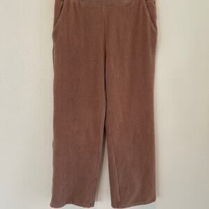 LL Bean Pants Pullon Corduroy Beige/Brown SZM Wide Leg Classic Everday Wear